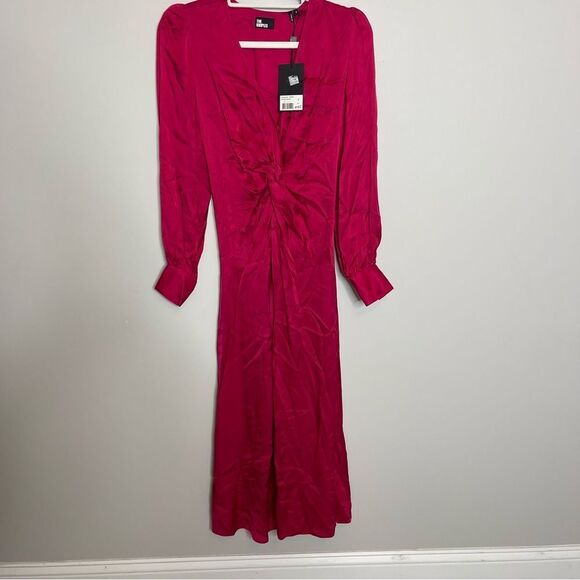 $415 The Kooples LONG RED DRESS WITH BOW NWT - Picture 8 of 11